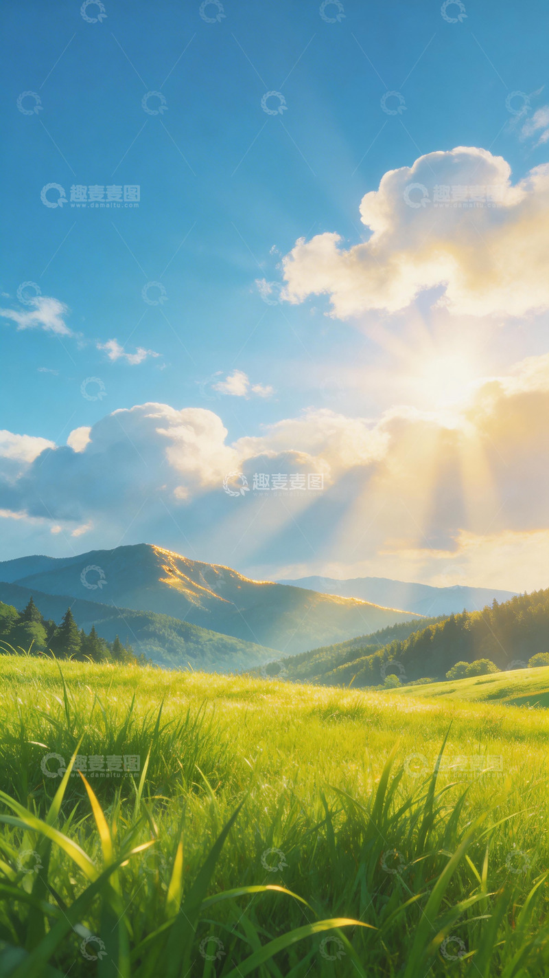 高清大图下载【趣麦麦图】阳光山谷美景自然风光摄影