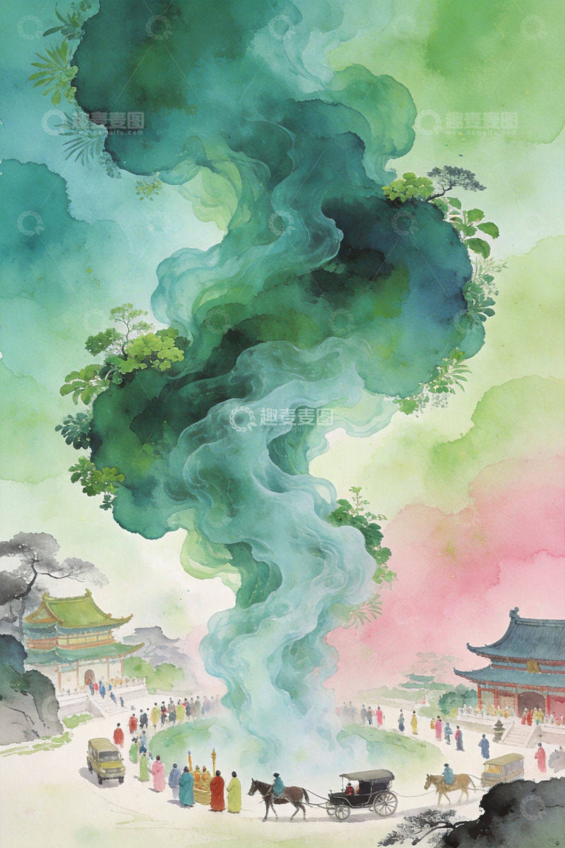 高清大图下载【趣麦麦图】古风仙境云雾缭绕