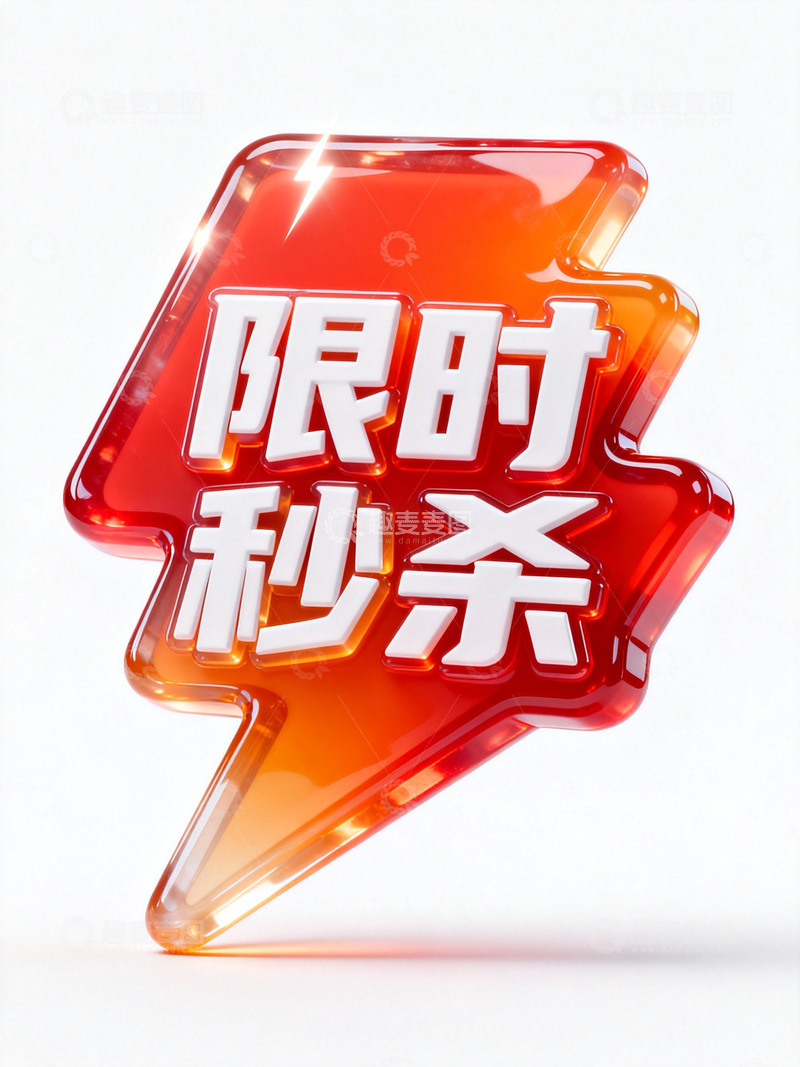 高清大图下载【趣麦麦图】红橙闪电限时秒杀