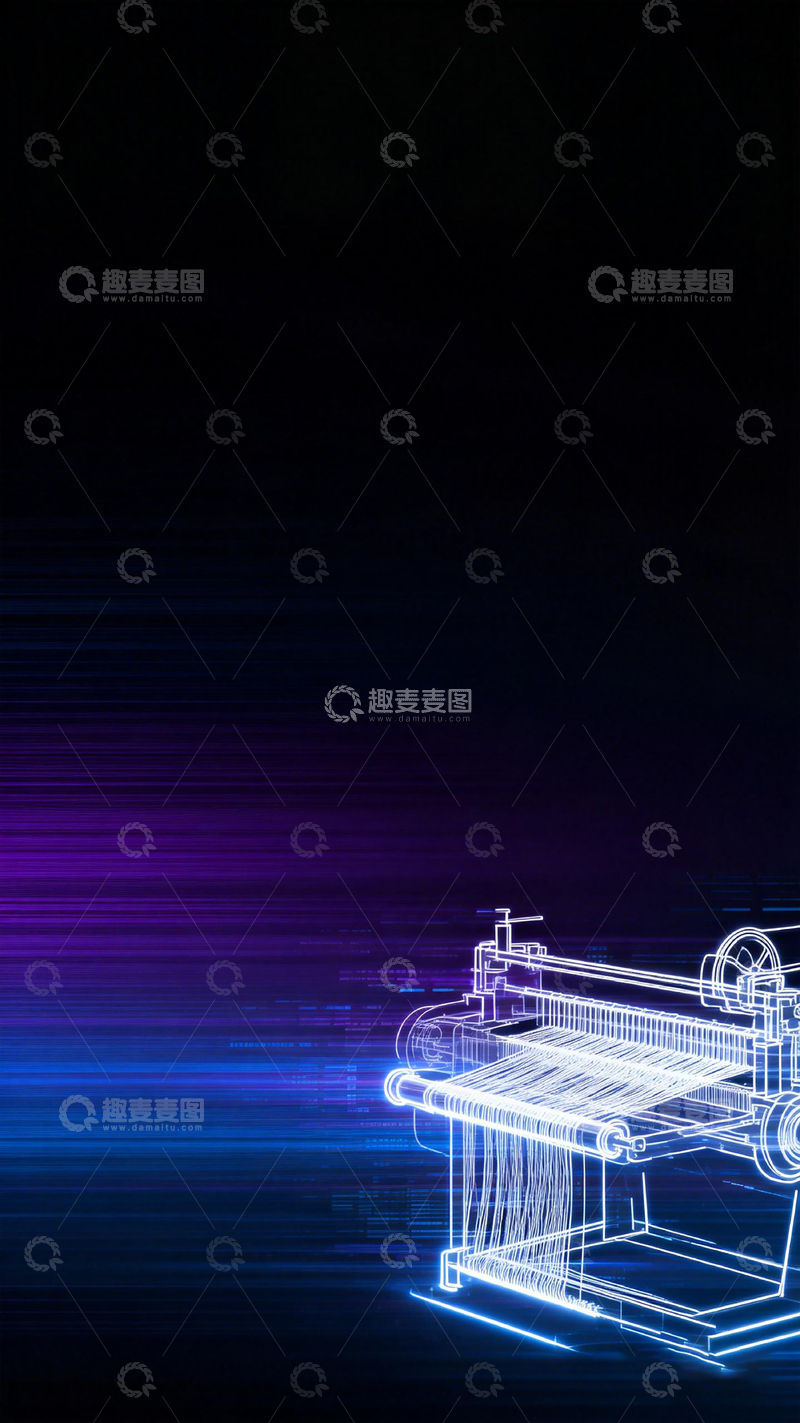 高清大图下载【趣麦麦图】科技感机械设备线框图