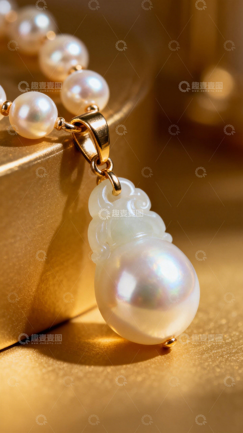 高清大图下载【趣麦麦图】-珍珠玉佩珠宝特写