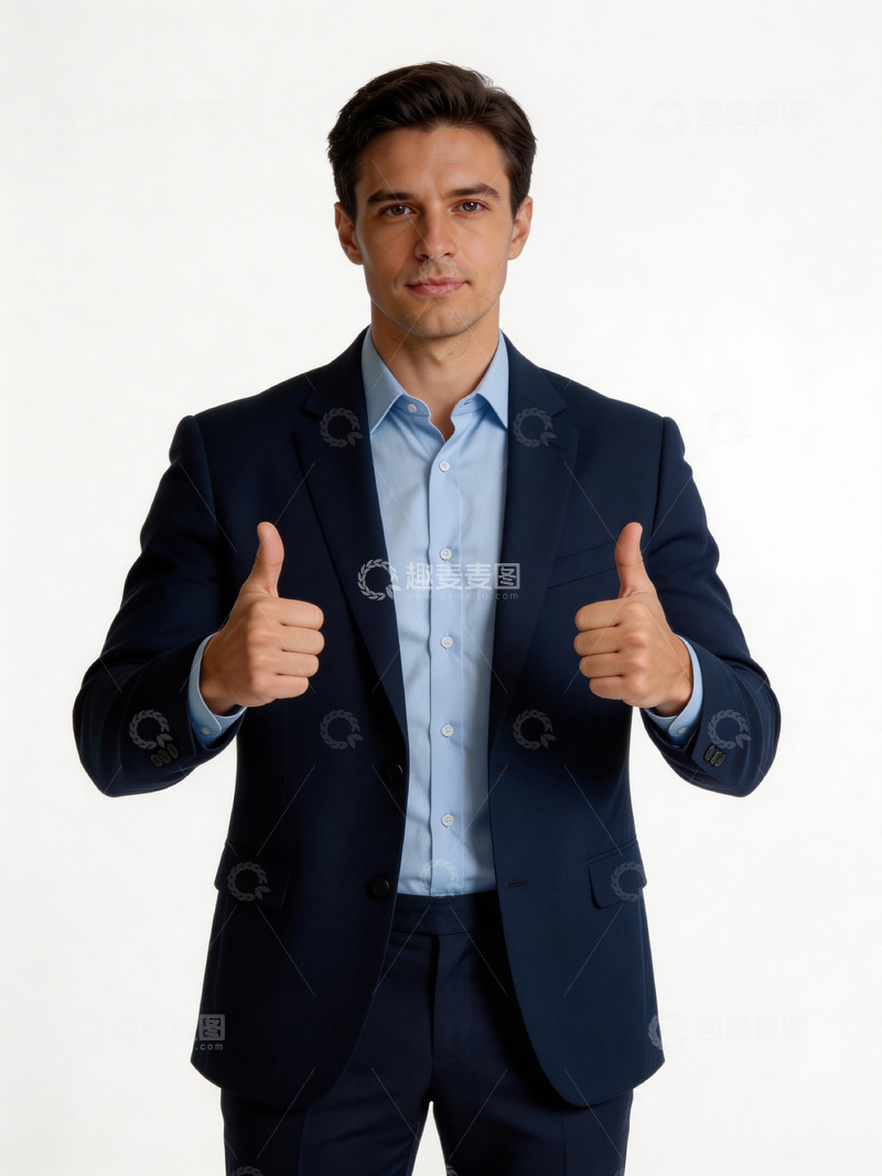 高清大图下载【趣麦麦图】商务男性点赞形象宣传照