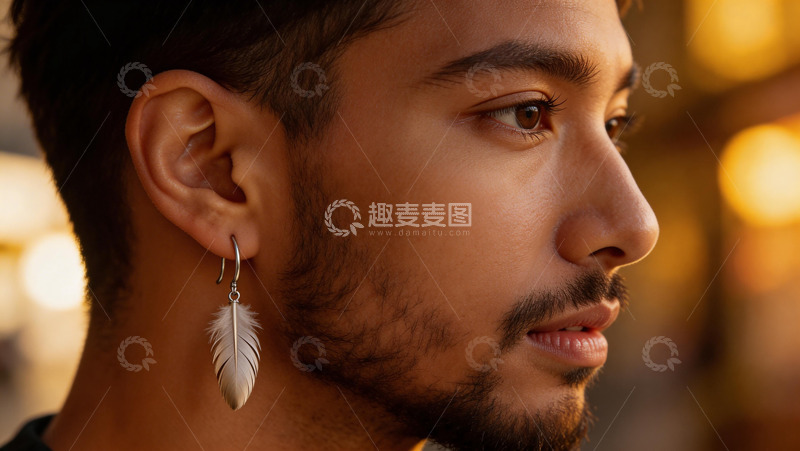 高清大图下载【趣麦麦图】时尚男性侧面肖像摄影