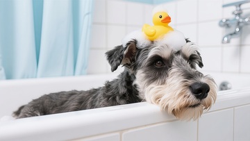 萌宠洗澡可爱小黄鸭