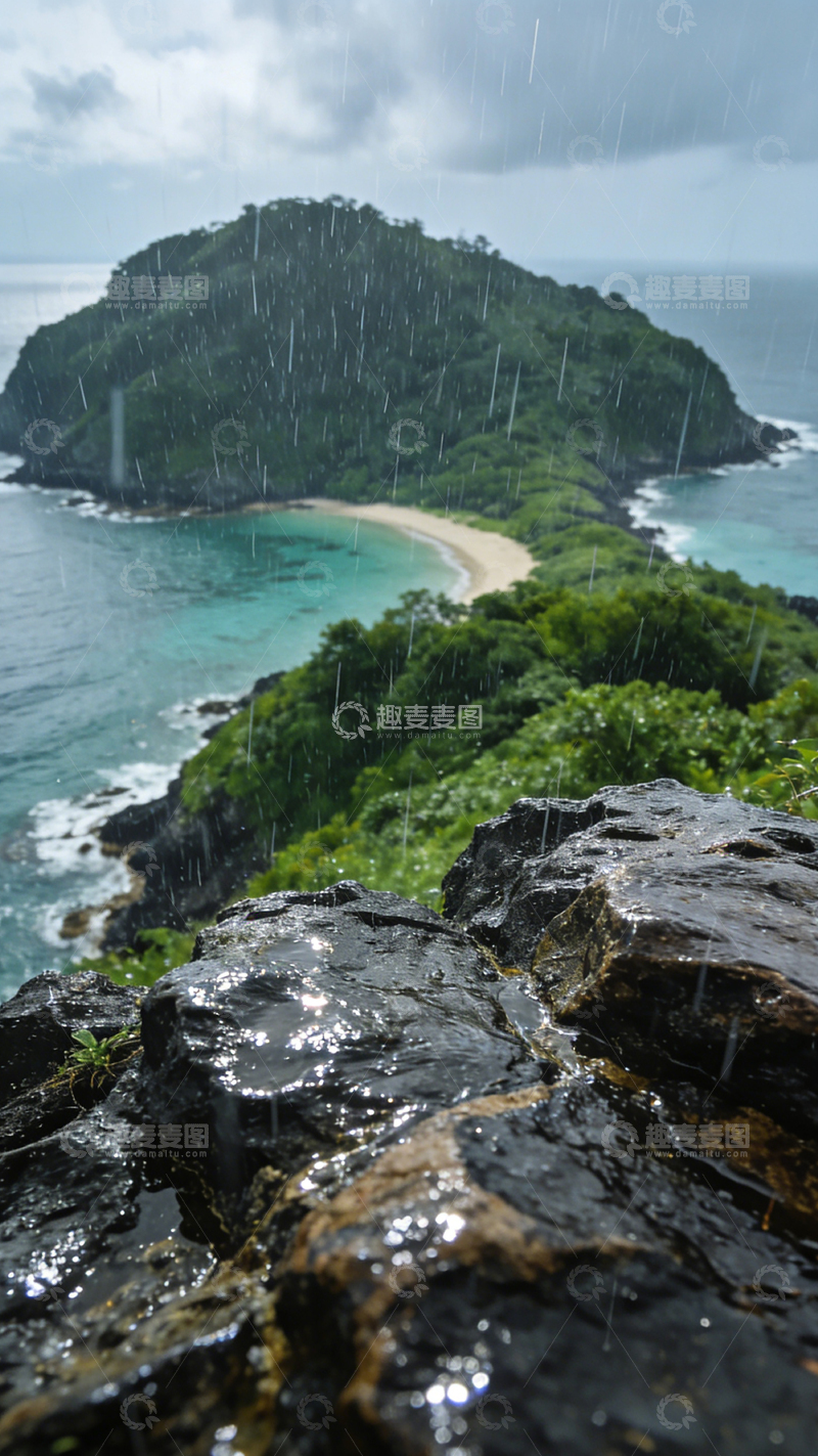 高清大图下载【趣麦麦图】雨中岛屿风光摄影
