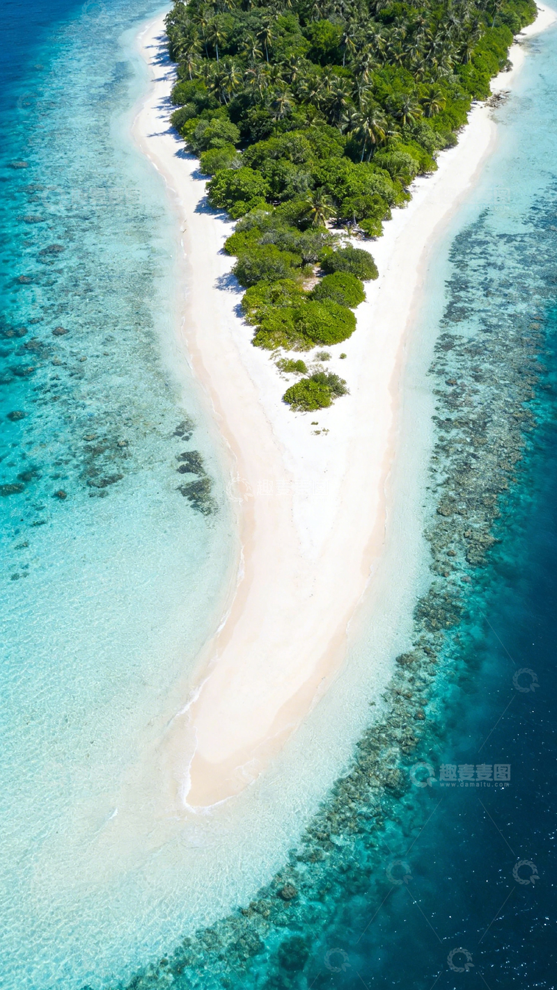 高清大图下载【趣麦麦图】热带岛屿沙滩航拍风光