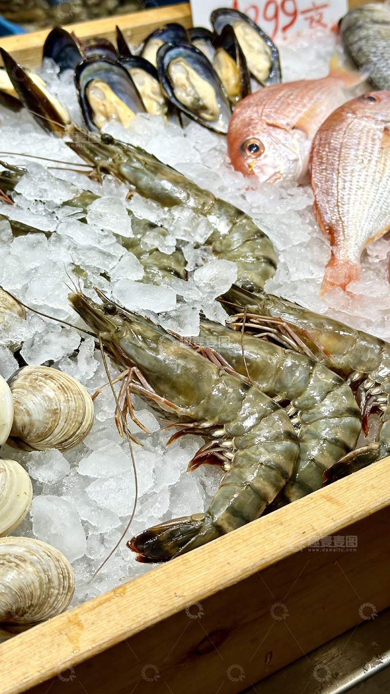 高清大图下载【趣麦麦图】展示市场海鲜