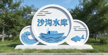 沙沟水库景区标识牌设计