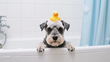 可爱宠物狗洗澡趣照