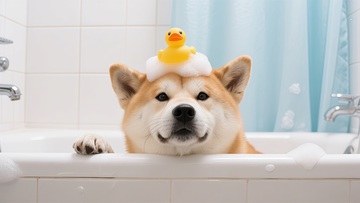 萌宠洗澡趣照