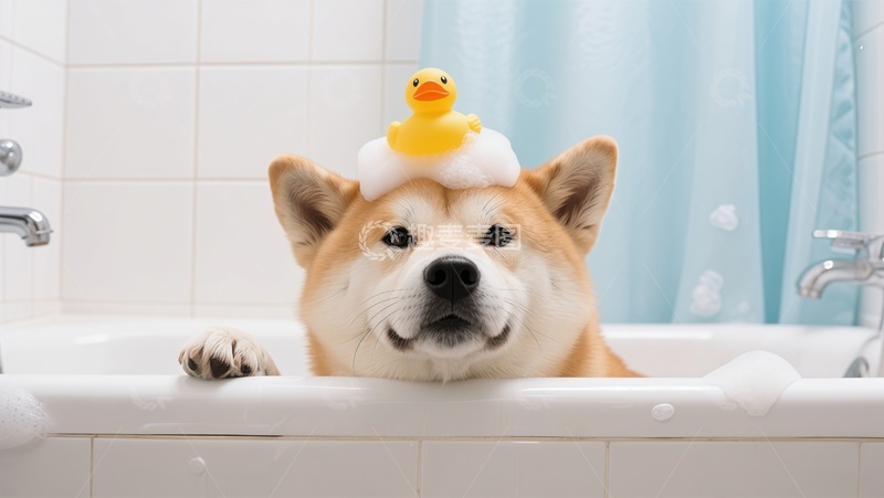 高清大图下载【趣麦麦图】-萌宠洗澡趣照
