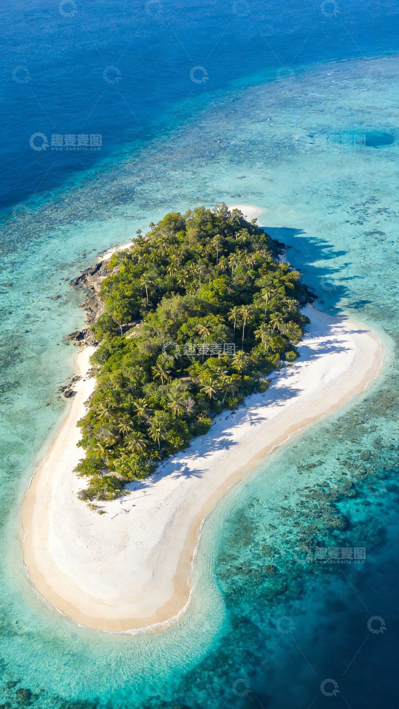 高清大图下载【趣麦麦图】热带小岛航拍风光