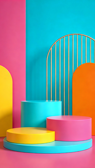 抽象几何色彩舞台设计