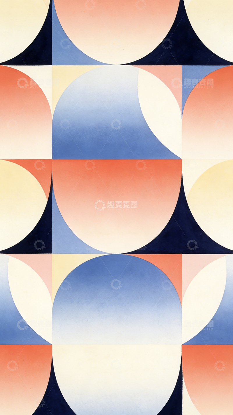 高清大图下载【趣麦麦图】几何图形抽象设计拼贴