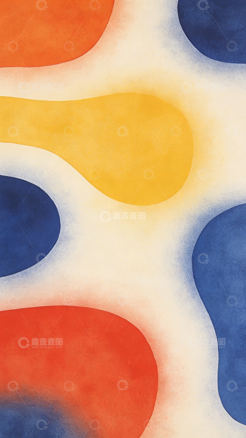 高清大图下载【趣麦麦图】抽象水彩几何图案设计素材