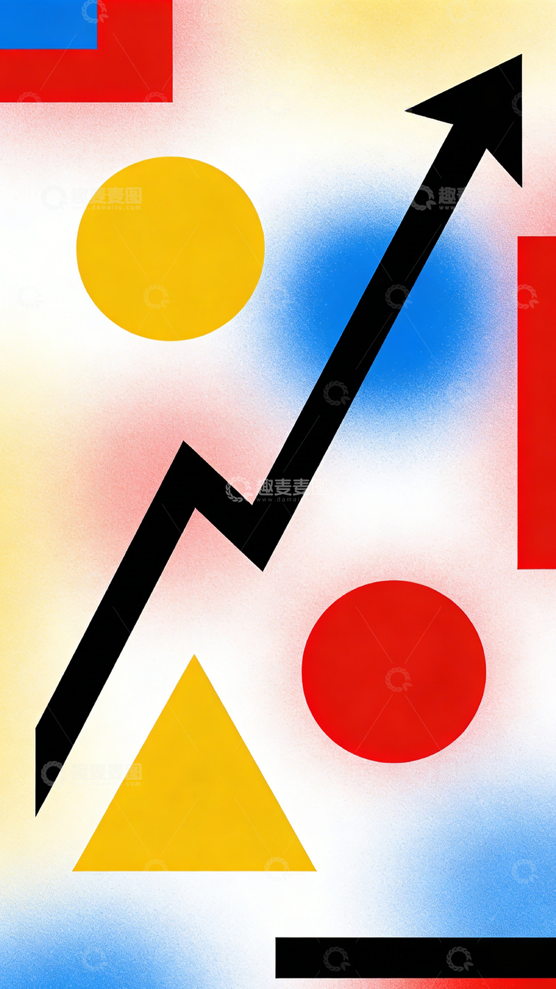 高清大图下载【趣麦麦图】抽象风格增长趋势图表设计素材