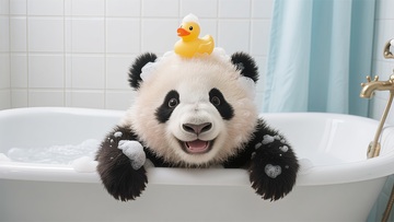 熊猫洗澡玩具