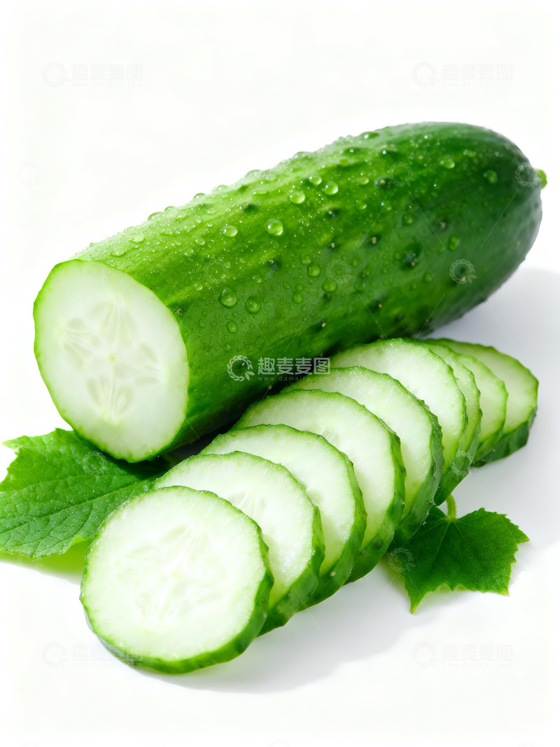 高清大图下载【趣麦麦图】一排切开展示的黄瓜特写摄影1