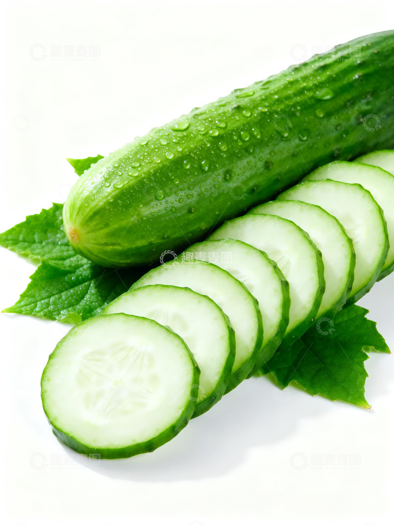 高清大图下载【趣麦麦图】一排切开展示的黄瓜特写摄影4