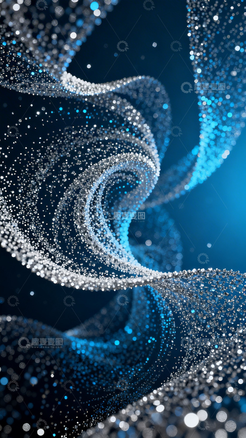 高清大图下载【趣麦麦图】粒子螺旋科技风视觉背景图