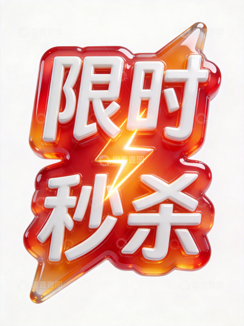 高清大图下载【趣麦麦图】红橙闪电限时秒杀