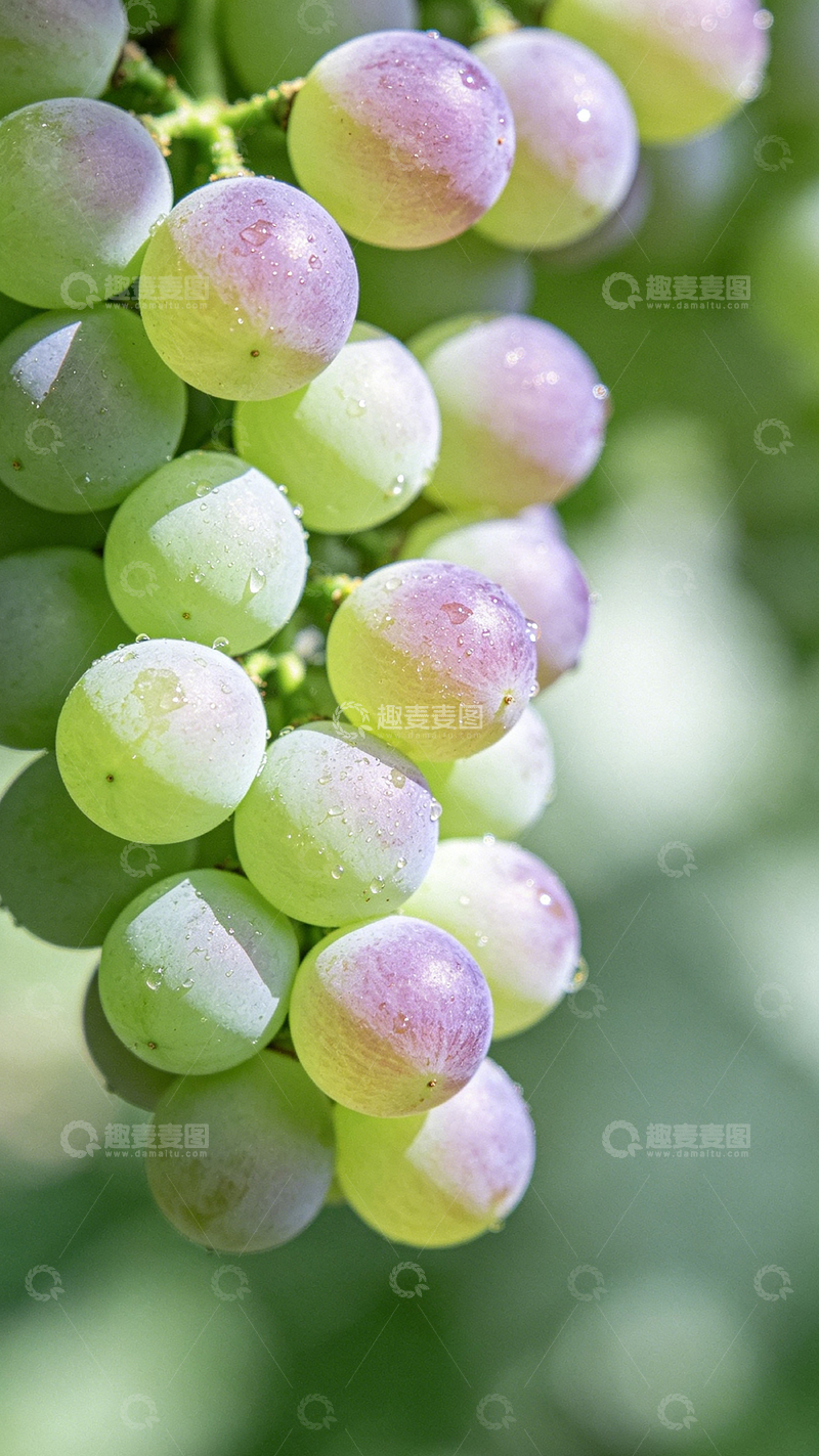 高清大图下载【趣麦麦图】清新绿葡萄生长