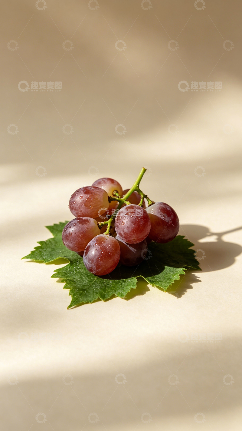 高清大图下载【趣麦麦图】静物摄影红葡萄绿叶图