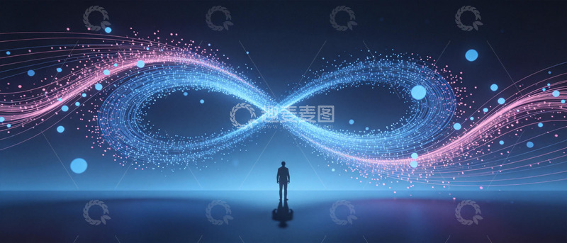 高清大图下载【趣麦麦图】科技无限抽象人物背景