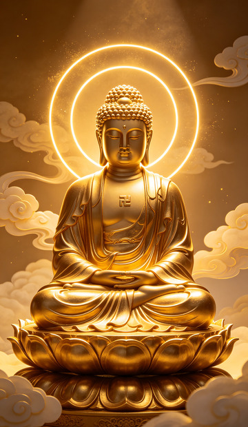金色佛像艺术画像