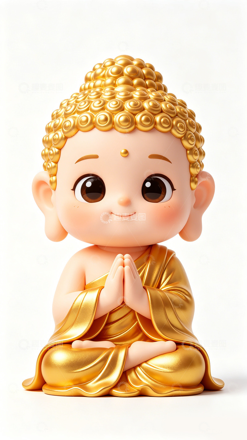 高清大图下载【趣麦麦图】可爱卡通佛像祈福装饰元素