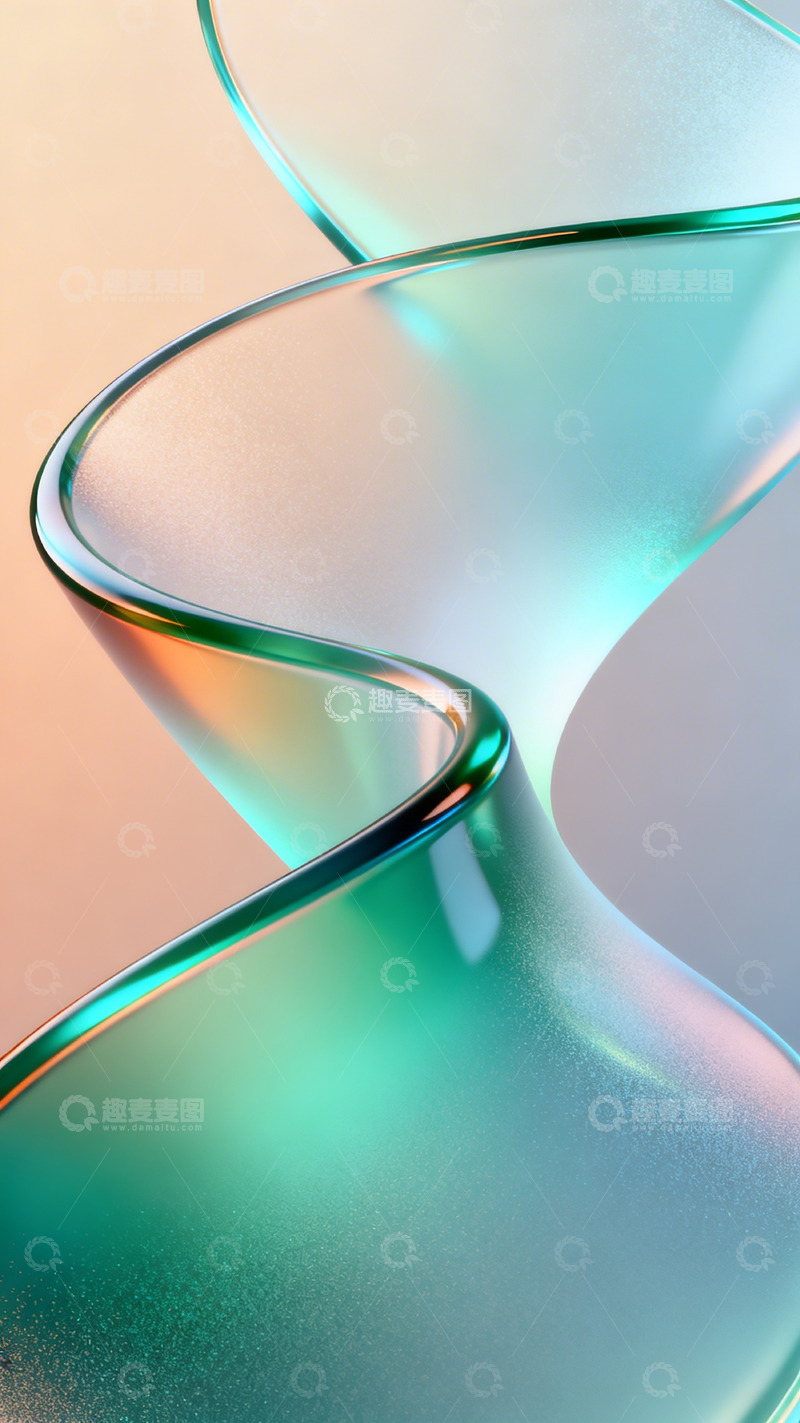高清大图下载【趣麦麦图】玻璃质感流线型设计元素