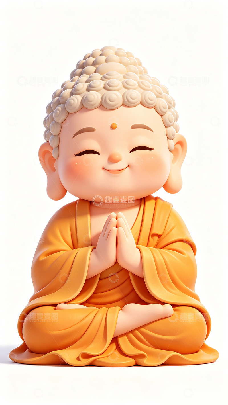 高清大图下载【趣麦麦图】卡通佛像祈福动画角色设计素材