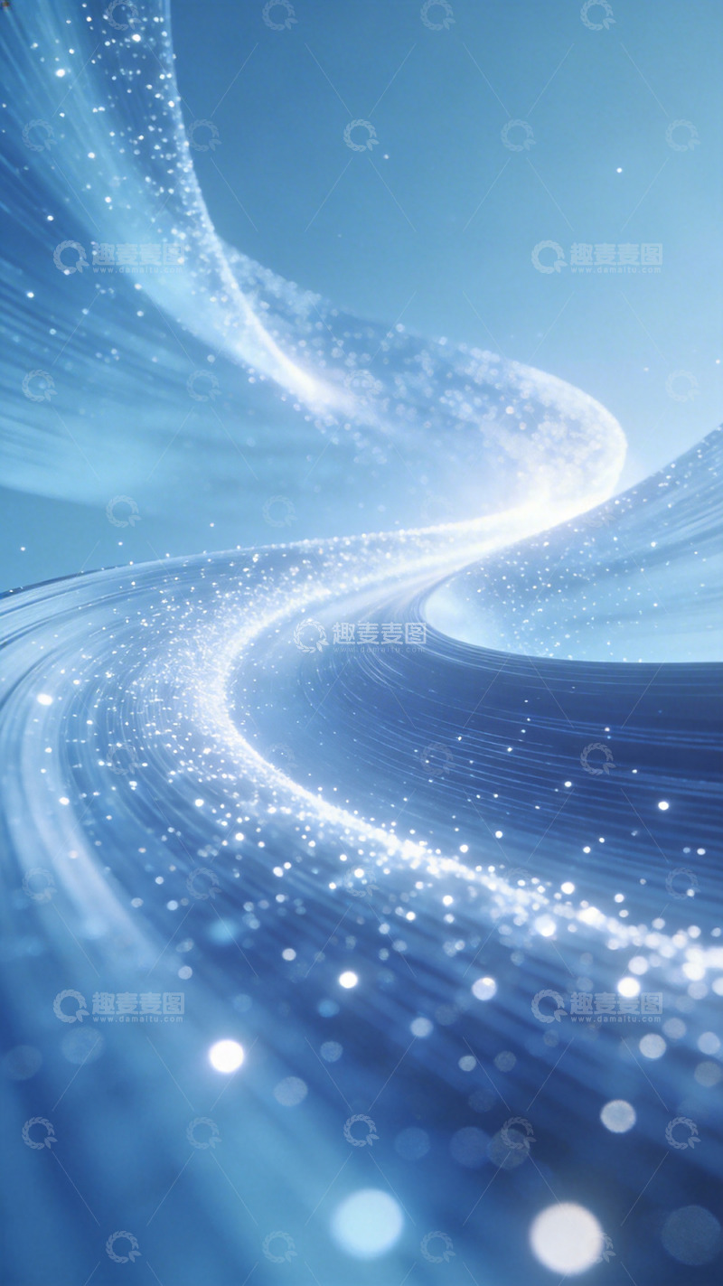 高清大图下载【趣麦麦图】蓝色梦幻光影流动壁纸