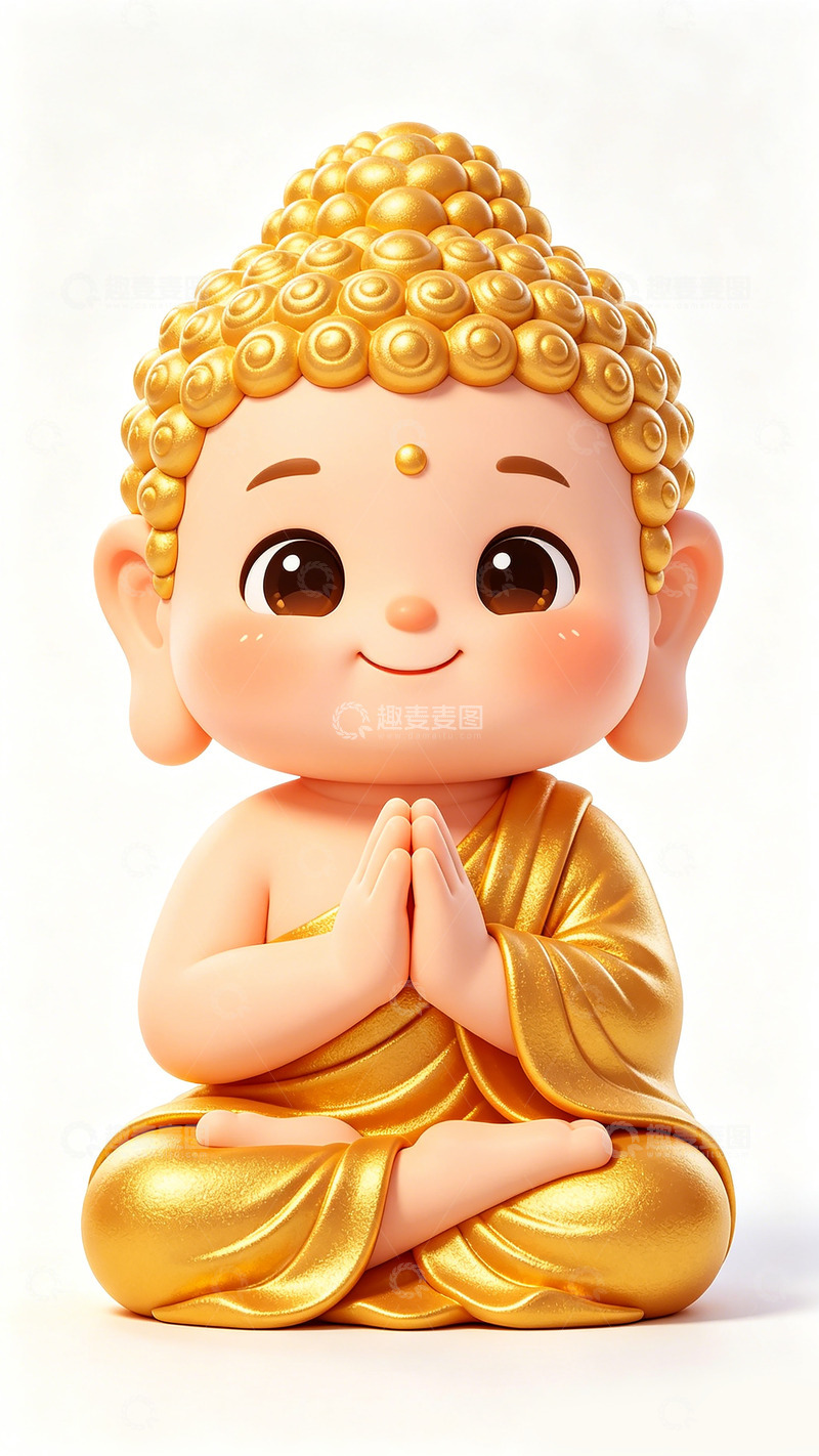 高清大图下载【趣麦麦图】可爱卡通佛像祈福造型