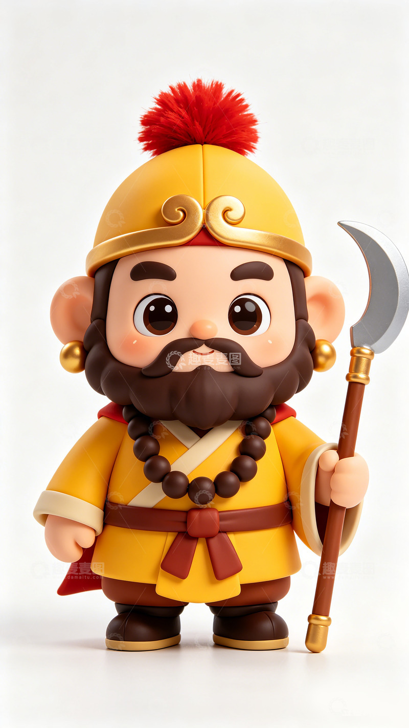 高清大图下载【趣麦麦图】卡通武将沙僧形象设计素材