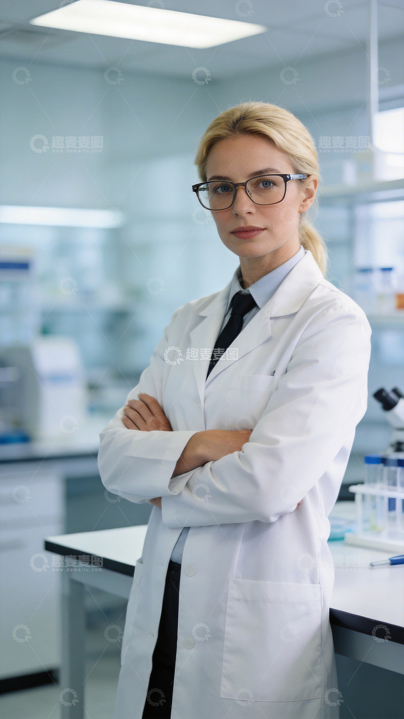 高清大图下载【趣麦麦图】实验室里的一位欧美女博士3