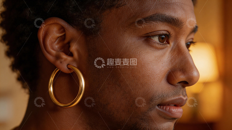 高清大图下载【趣麦麦图】时尚男性侧脸特写