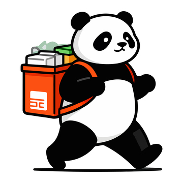 卡通熊猫送货员图标