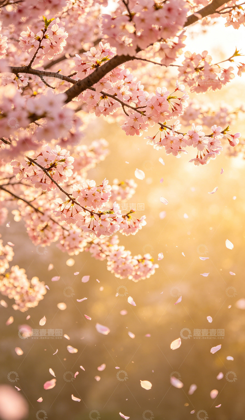 高清大图下载【趣麦麦图】樱花飘落春光美