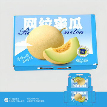 网络蜜瓜哈密瓜包装设计