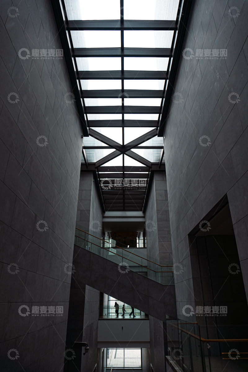 高清大图下载【趣麦麦图】苏州博物馆西馆现代建筑天窗视觉效果