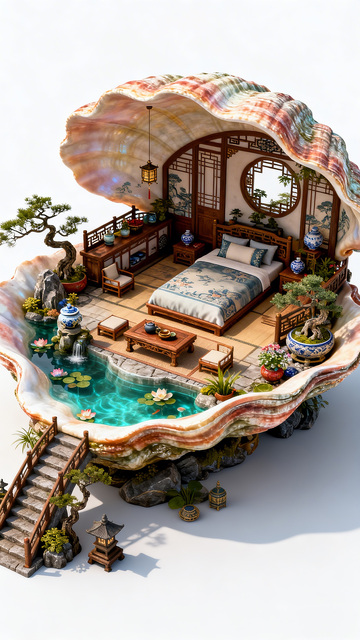 贝壳宫殿微型景观