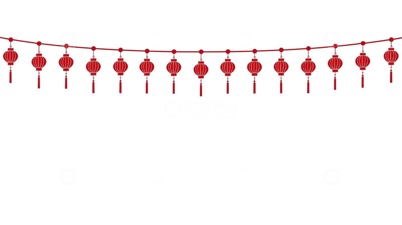 高清大图下载【趣麦麦图】新春喜庆灯笼流苏元素