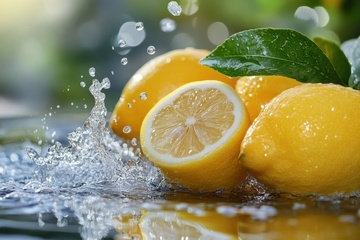 新鲜的一堆黄色柠檬