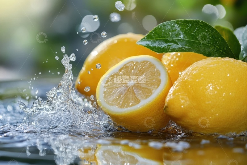 高清大图下载【趣麦麦图】-新鲜的一堆黄色柠檬