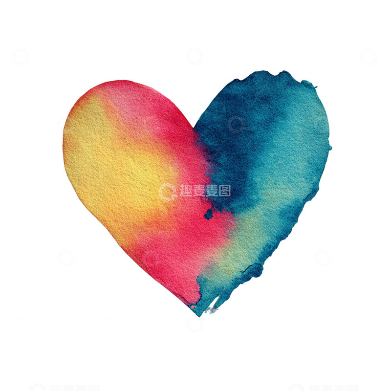 高清大图下载【趣麦麦图】彩虹色心形梦幻画卷