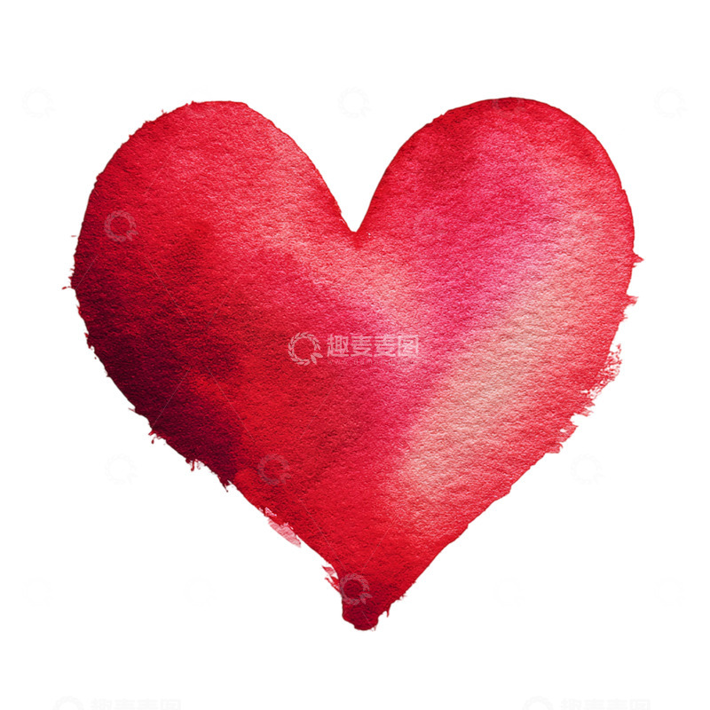 高清大图下载【趣麦麦图】红色心形水彩梦幻艺术