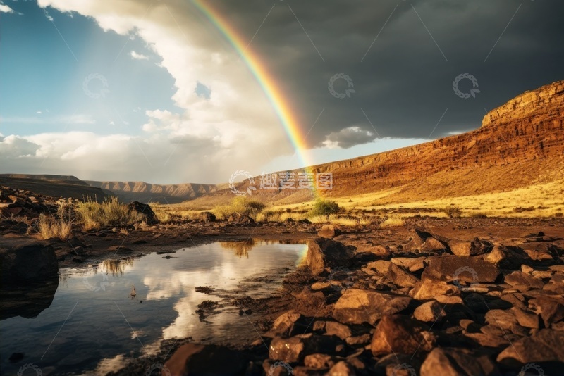 高清大图下载【趣麦麦图】-旷野里的一道彩虹