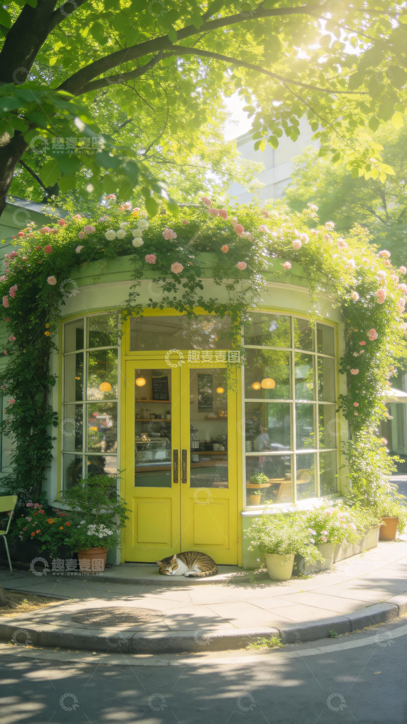 高清大图下载【趣麦麦图】温馨花店午后风光