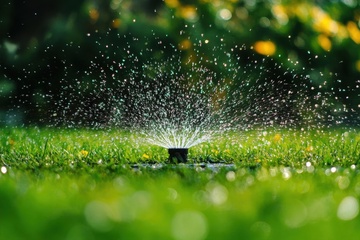 草地上喷水的花洒